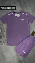 NIKE MILER ENSEMBLE T-SHIRT ET SHORT VIOLET