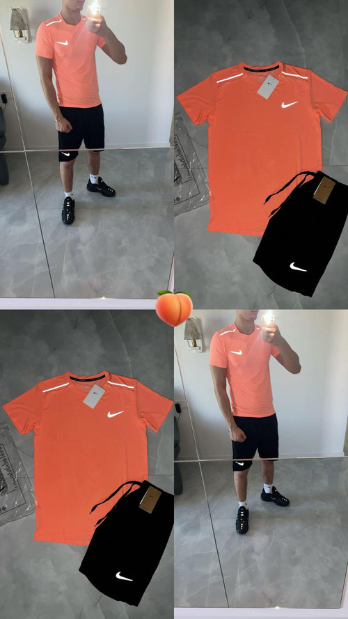 NIKE MILER ENSEMBLE T-SHIRT ET SHORT PECHE ET NOIR