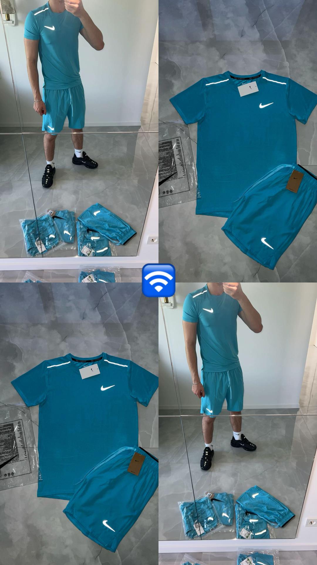 NIKE MILER ENSEMBLE T-SHIRT ET SHORT BLEU